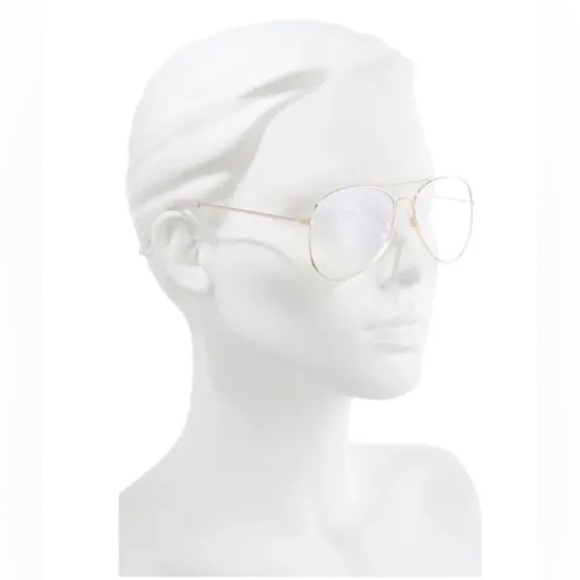 BP 58mm Blue Light Blocking Glasses - Retro Aviator Styling Gold or Rose G Frame - Picture 3 of 5